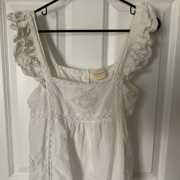 Sezane Tops - Sezane Zora Top in Ecru, Size 6 (US)/38 (FR)